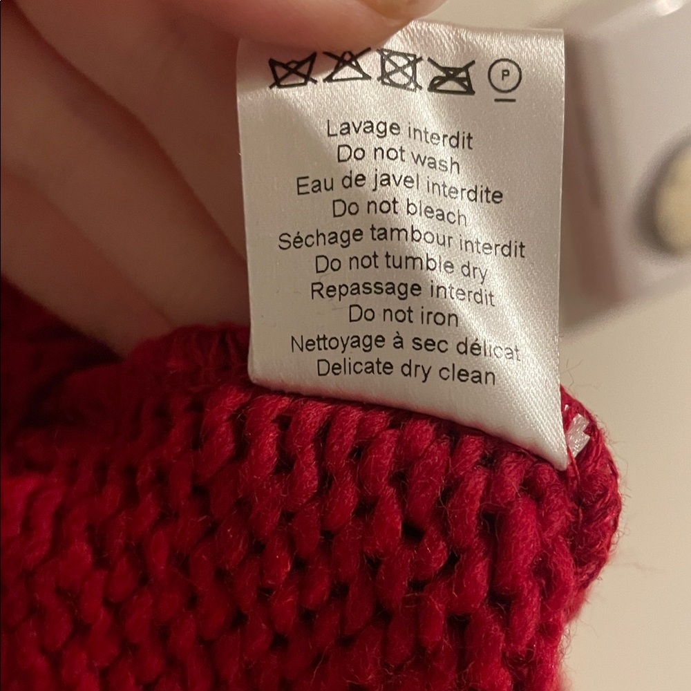 Musier Paris Adele Cable Knit Sweater Women’s Size Medium Cropped Red - Picture 10 of 11